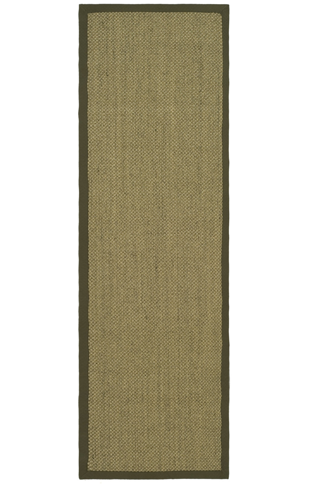 Beige Green Floral Jute Rug, Runner 2'6" x 8'