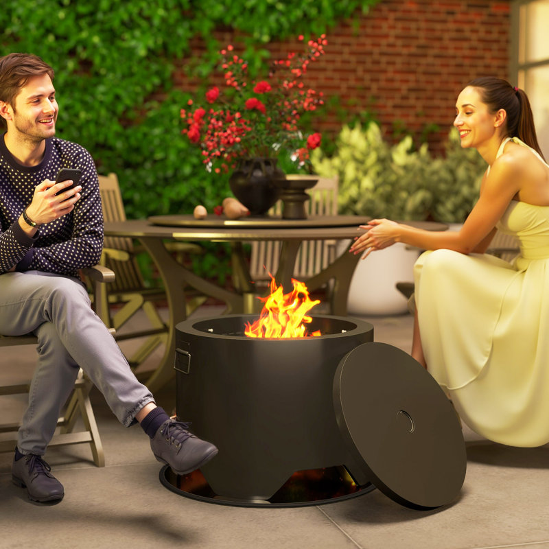 Round Wood Burning Smokeless Fire Pit