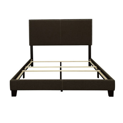 Lit simple tapissier gris anthracite