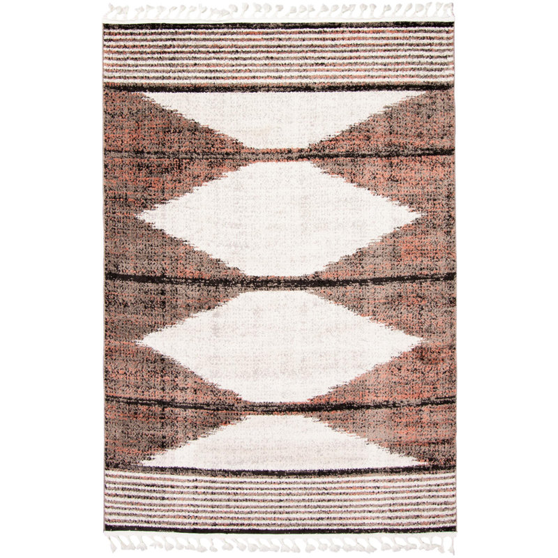 Tapis ivoire Abdul-Rahim Losange, Rectangle 5 pi 2 po x 7 pi 5 po