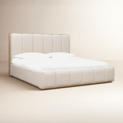 Cotton Upholstered Platform Bed