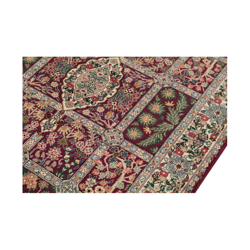 Tapis vert et vin de haute qualité noué à la main