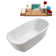 59" Streamline Freestanding Soaking Acrylic Bathtub With Drain and Bamboo Tray