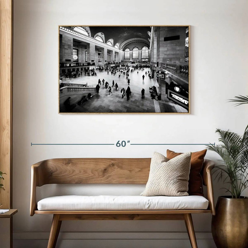 Grand Grand Central, Cadre flottant en bois naturel, 43 po x 29 po