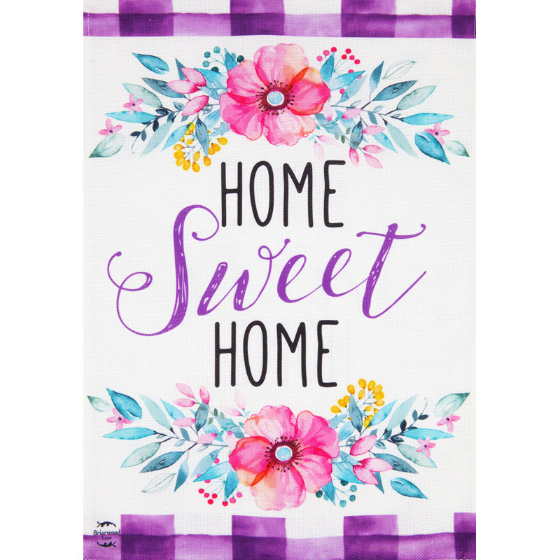 Drapeau de jardin Floral Home Sweet Home