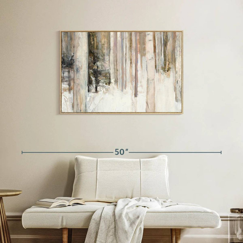 Lumière chaude d'hiver II, Cadre flottant en bois naturel, 37 po x 25 po
