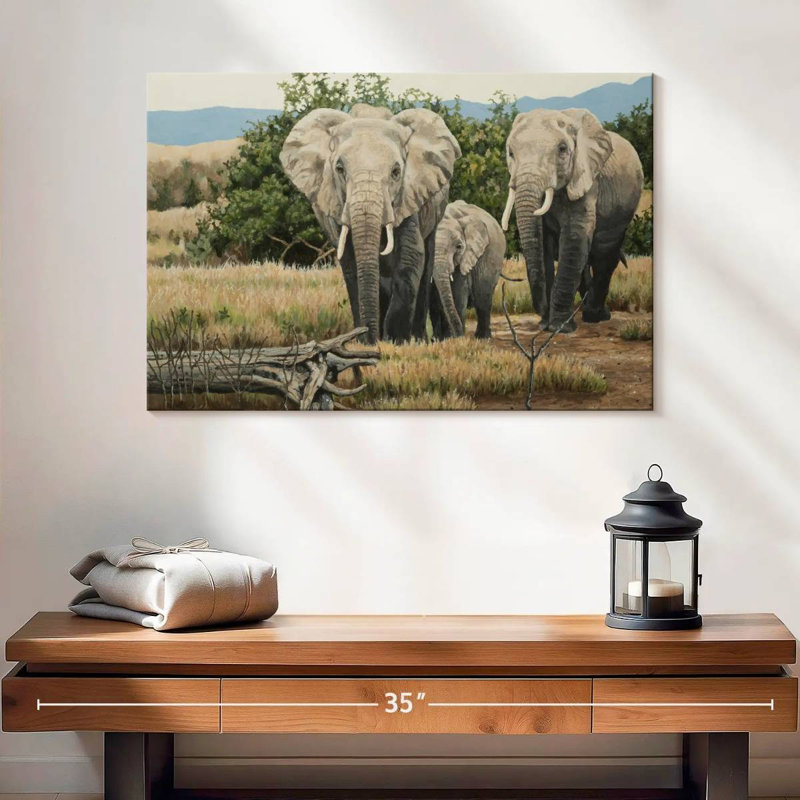 Éléphants de Brampt, H 16 po x l 24 po