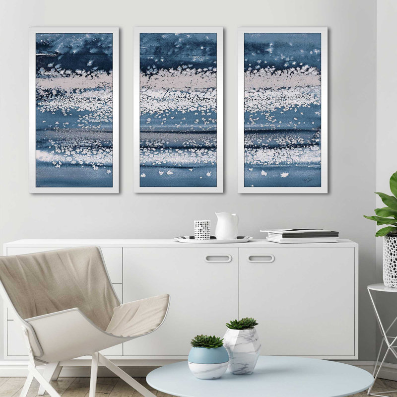 «Blue Winds», reproduction de peinture à l'aquarelle, L 52,5 po x H 33,5 po x P 1 po