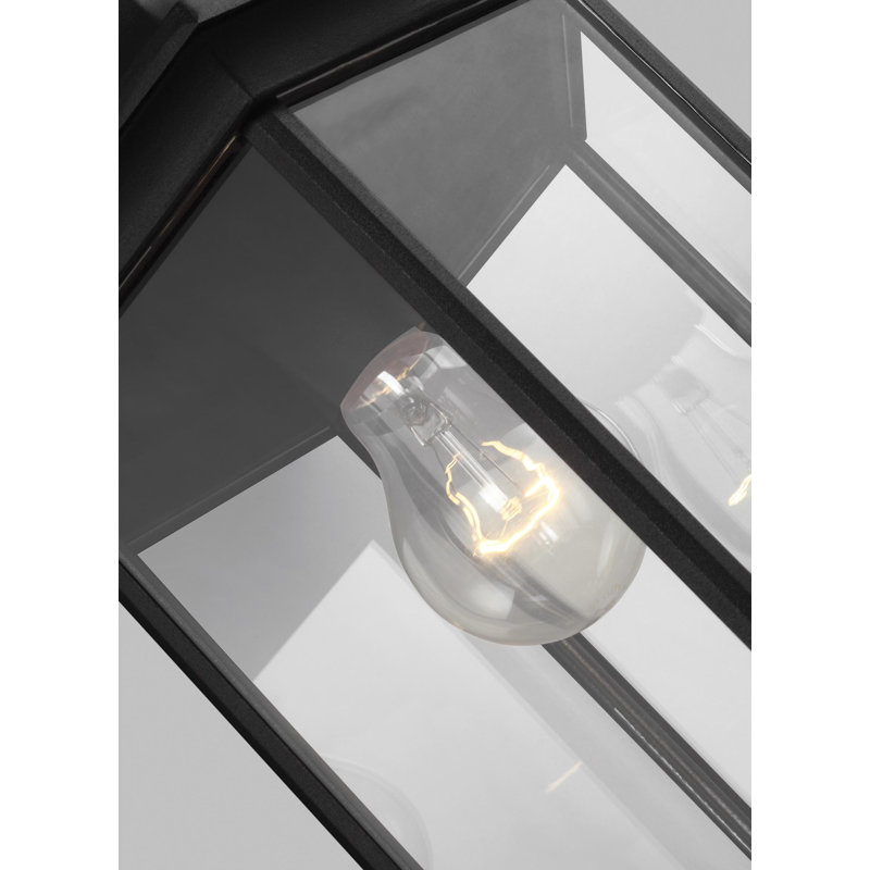 Sevier Large One Light Downlight Outdoor Wall Lantern from Generation Lighting , Black, 18.75" H x 8.63" W x 9.38" D