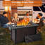 Table de foyer d'extérieur au propane de 44 pouces, table de foyer d'extérieur au gaz 50 000 BTU avec couvercle pour jardin / patio