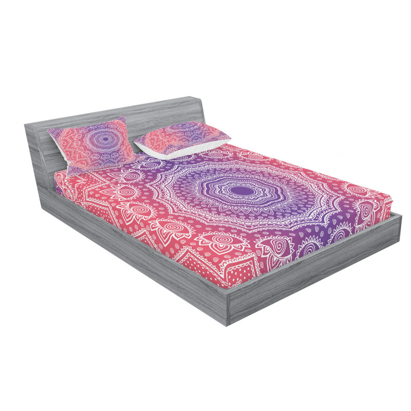Microfiber Sheet Set, Full Sheet Set with 2 Pillowcases, Pattern 2