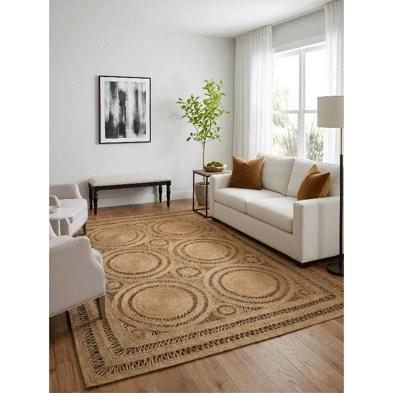 Tapis doré Mehndi, Rectangle de 10 pi x 14 pi