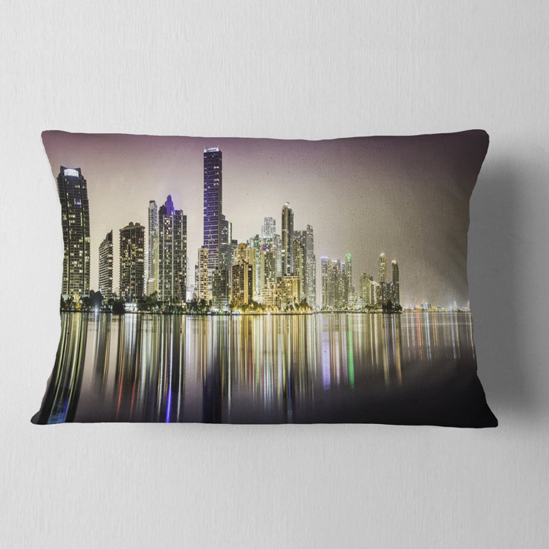 Downtown Night Panorama Rectangular Pillow Cover & Insert
