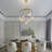 7-light Gold Chandelier Linear Sputnik Chandelier Modern Chandelier For Dining Room And Entryway Bedroom