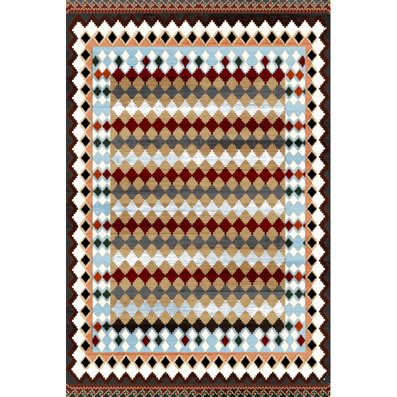 Stylish Hall Carpet (3.3 x 4.9 ft), 100% Polyester, 0.3 in Pile Height | Antibacterial, Non-Slip PVC Dot Underside | Woven Design with 3D Digital Printing | Machine Washable, Perfect for Home Décor & Comfort