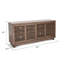 Meuble télé Jave, portes à lattes, tablettes, bois brun 65 po