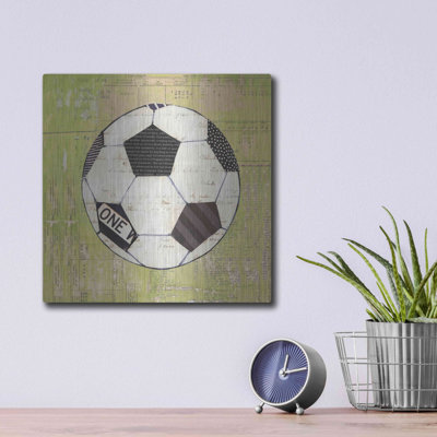 Luxe Metal Art 'Play Ball III' By Courtney Prahl, " Play Ball III " by Courtney Prahl