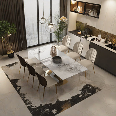 Katlen 6 - Person Pedestal Dining Set