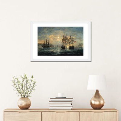 L’engagement entre le bonhomme Richard et les Serapis de Flamborough Head, 1779 par Richard Willis-reproduction d’art