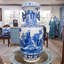 Blue and White Tall Vase with Handles