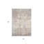 Tapis beige à motif abstrait brossé à la main 5 pi x 7 pi