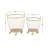 2 Piece Gold Metal Deep Set Wire Basket Storage Cart with Wheels and Handle Set