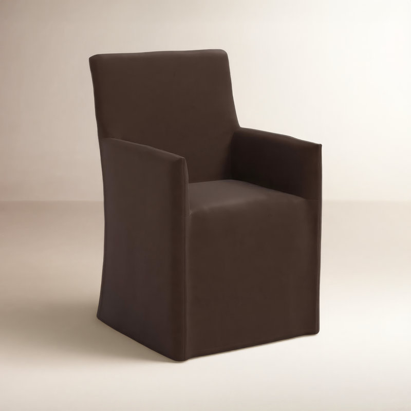 Silvia 20'' H Upholstered Armchair, Classic Chocolate Velvet
