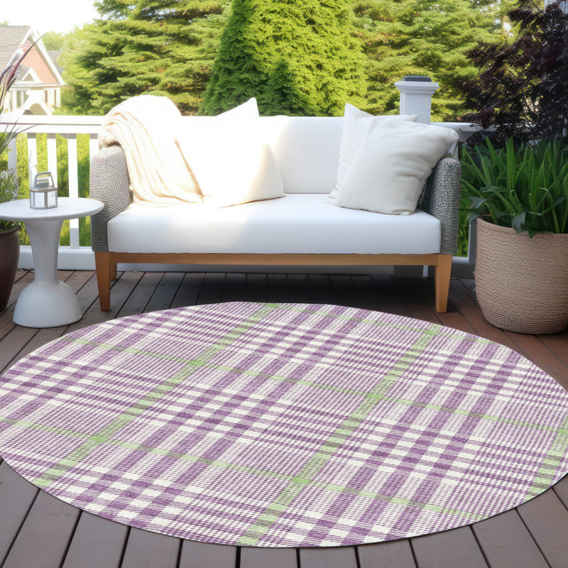 Tapis intérieur / extérieur mauve Samira , 3 pi x 5 pi