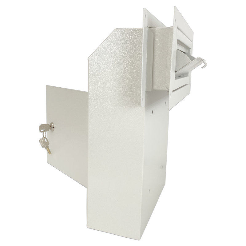 White Heavy Duty Lockable Steel Door Drop Box