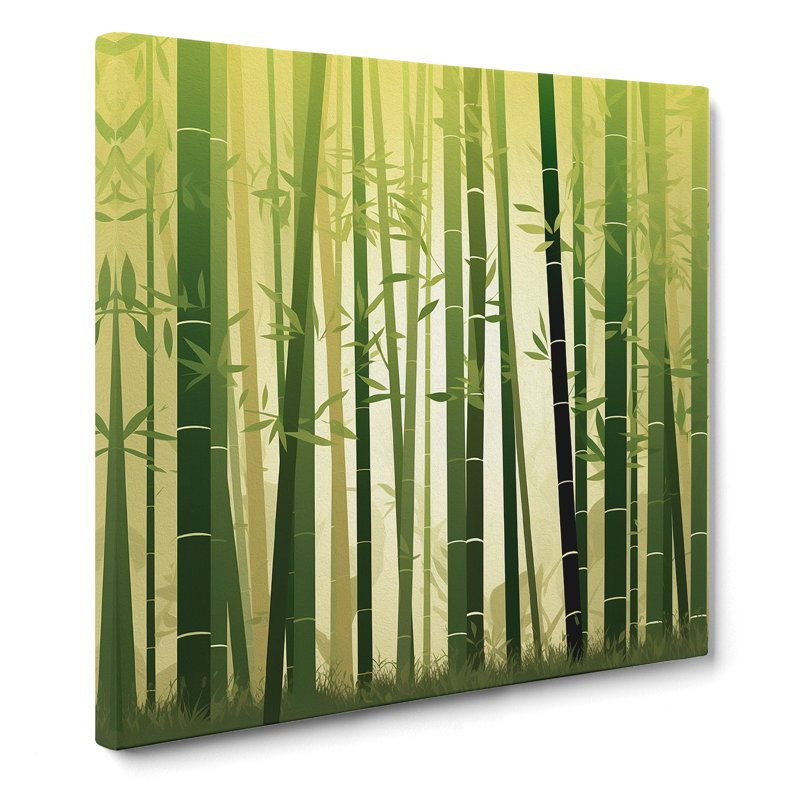 Bamboo Forest Minimalism - No Frame Print, 35cm H x 35cm W x 3cm D