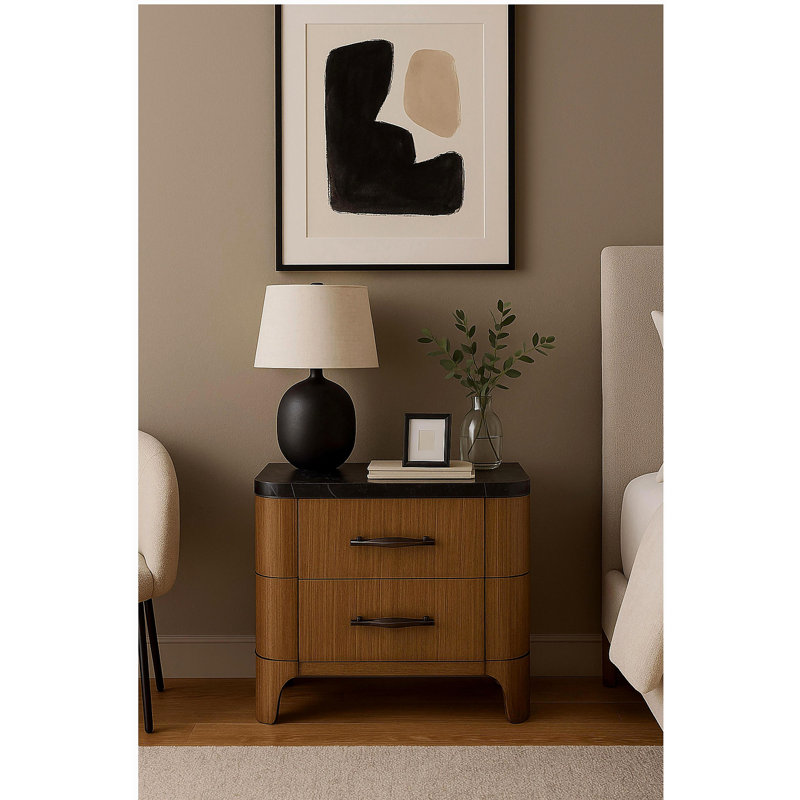 2 Drawer Nightstand (Stone Top)