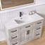 Ensemble de meuble-lavabo autoportant avec meuble-lavabo autoportant en bois massif Adelynna-337673995