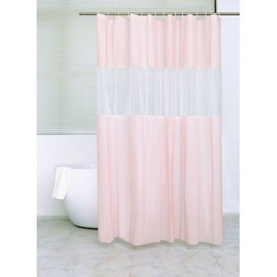 Rideau de douche PEVA + crochets en métal - turquoise