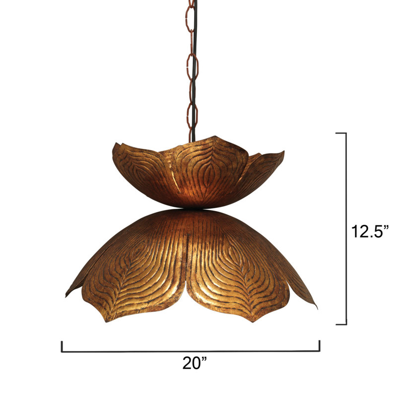 Lotus 1 - Light Pendant, 12.5" H x 20" W x 20" D