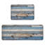 Planches de bois bleu patiné, 2 tapis de cuisine antidérapants