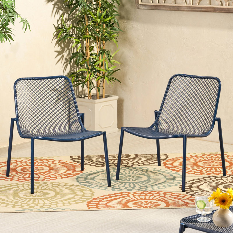Stackable Chairs Pair , Matte Navy Blue Iron Proficiency, Handcrafted Details Installed, 26" X 22.38" 26", Seat 18" 19.5" 12.5 Collection, Workmanship, Deployed,