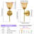Tulip Petal Glass Wall Sconce Gold Finish, Amber Shade For Bedroom, Bathroom & Living Room-127471030