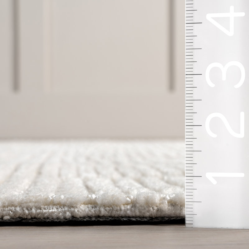 Ivory Rectangular Synthetic Easy Care 8' x 10' Area Rug