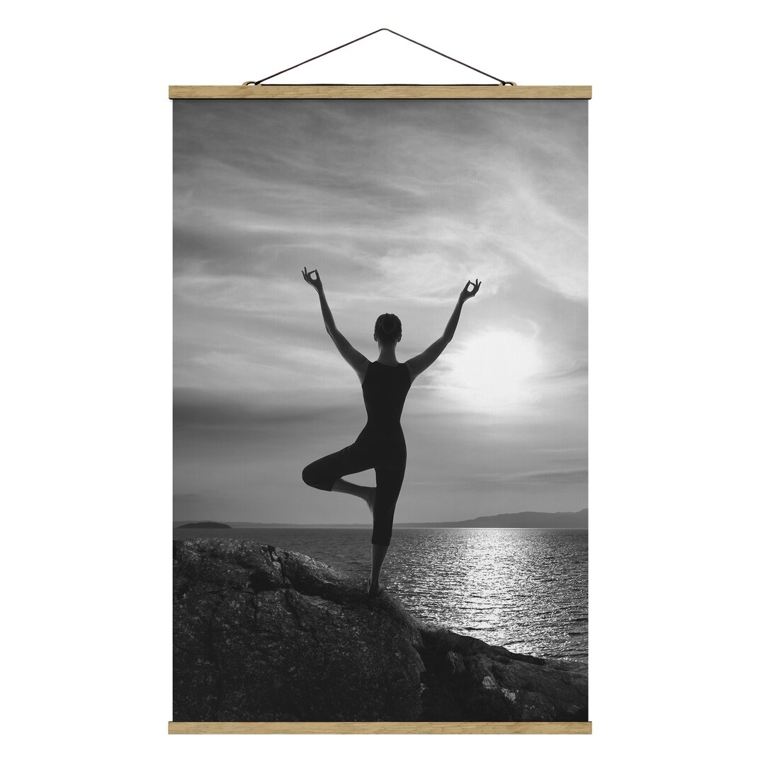 Fotodruck Yoga Schwarz Weiß