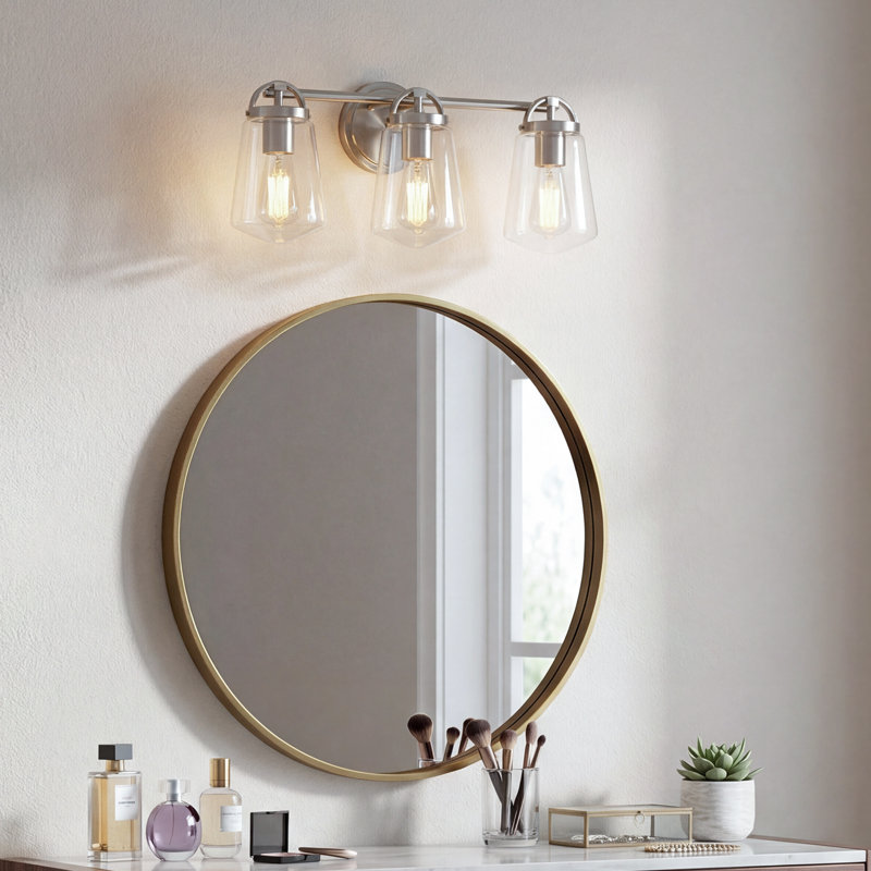 3-Light Dimmable Vanity Light, Brushed Nickel