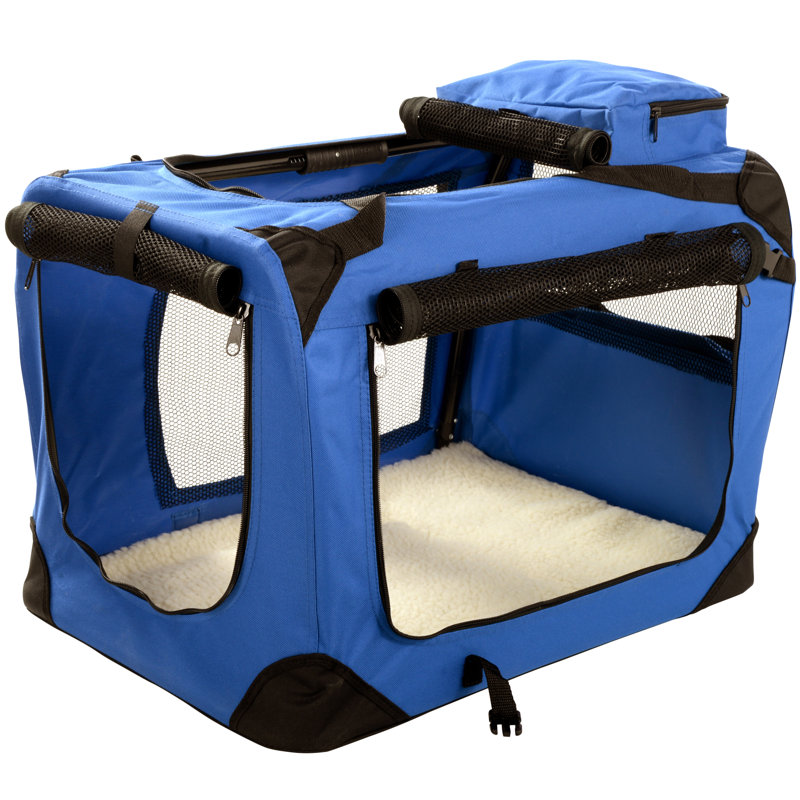 Chorley Collapsible Soft-Sided Crate with 1 Door, Extra Large (58 cm H x 56 cm W x  81 cm L), Blue