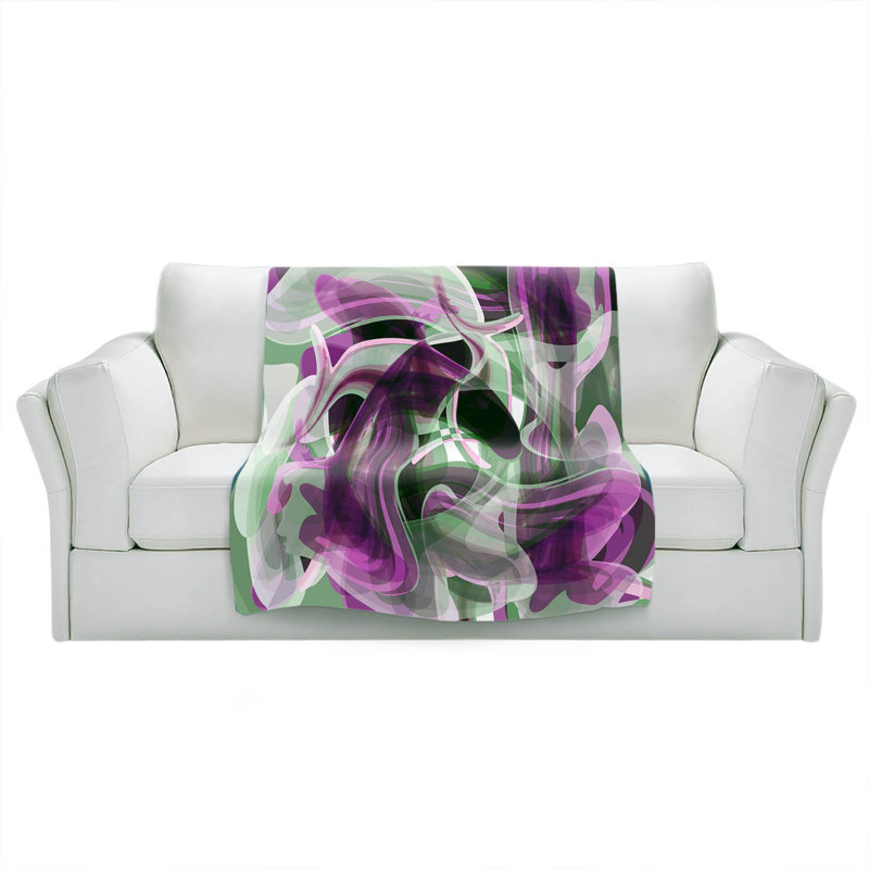 Hand Woven Throw Blanket, 51" x 60", Purple