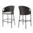 Outdoor PE Rattan Barstools With Waterproof Cushions, Set Of 2