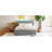 Gray Upholstered Platform Bed With Twin Xl Trundle For A Fun Sleeping Experience Stripe Headboard Queen Size Trundle,-2083185771