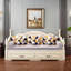 Canapé-lit extensible en mélange de coton extensible 39,37 po moderne et minimaliste ivoire-759489050-759489062