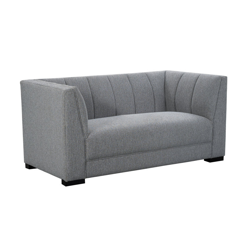 Causeuse avec accoudoirs 64 po Sabatina, Gris clair