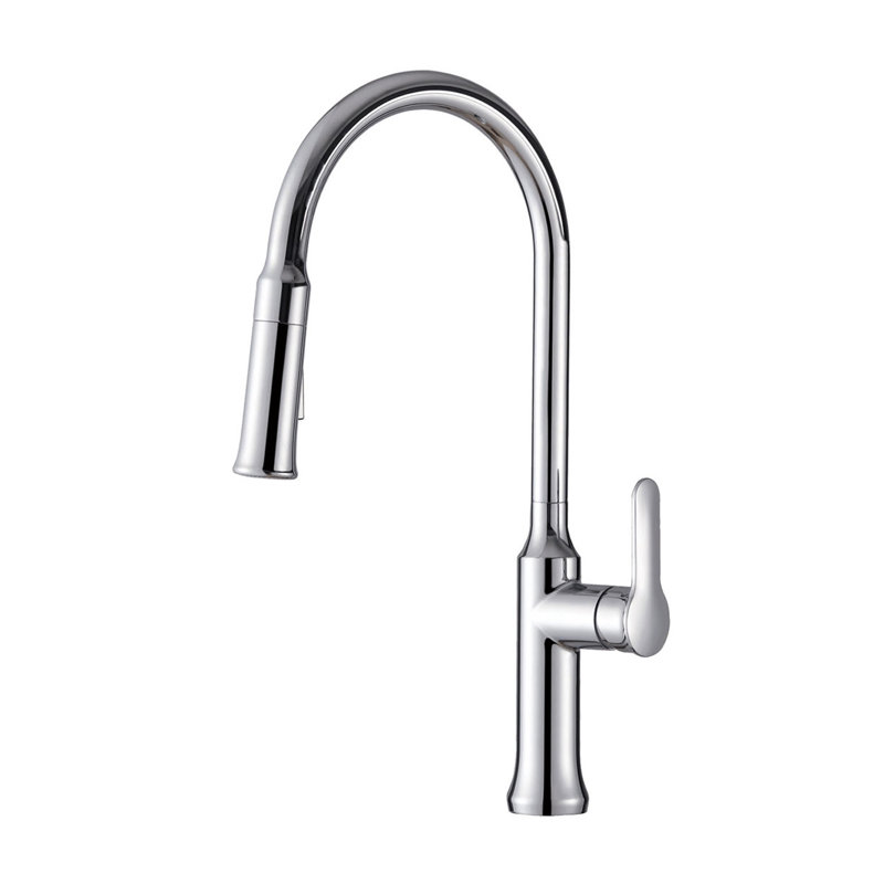 Robinet d'évier de cuisine à poignée simple en acier inoxydable avec bec pivotant sur 360 ° Topcraft