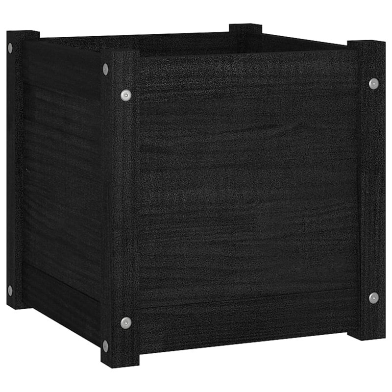 Boite à fleurs en boites, H 15,7 po x l 15,7 po x P 15,7 po, Noir