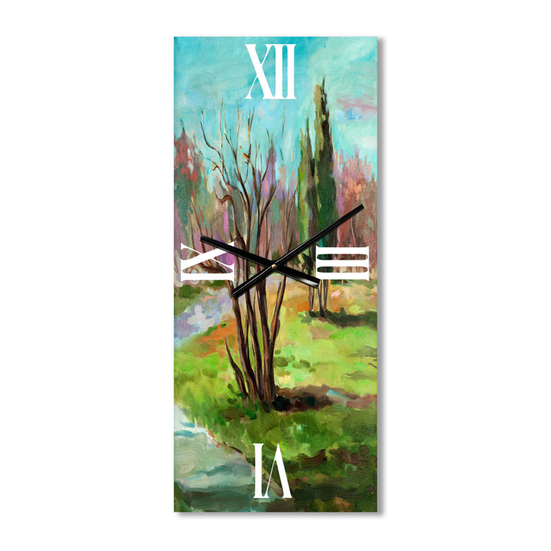 Horloge murale deux arbres dans un paysage, Petit