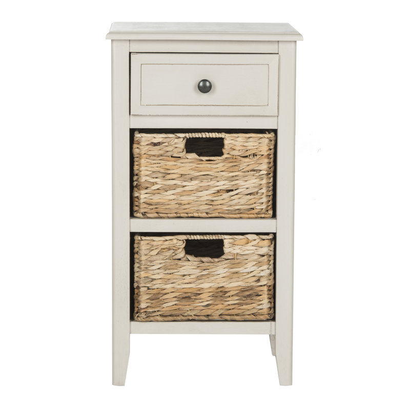 Santa Cruz End Table with Storage, Vintage Gray